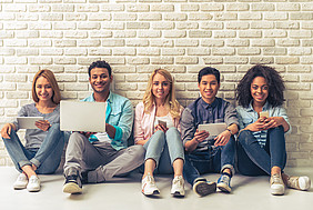 students sitting